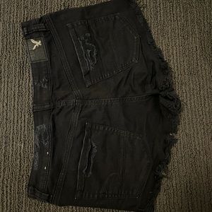 American eagle, black festival high waist shorts